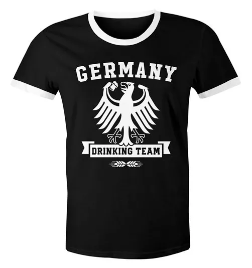 Lustiges Herren WM-Shirt Fußball Deutschland Germany Drinking Team 2018 Retro