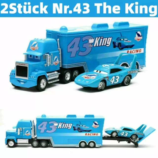 2Stück Disney Pixar Cars Nr.43 The King Container LKW+Wagen Spielzeugauto aus DE