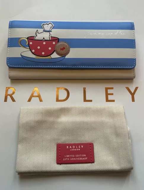 BRAND NEW RADLEY Large Flapover Purse Spill The Tea - 25th Anniversary ...