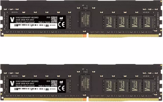V-Color DDR4 64GB (2 X 32GB) Hynix IC 2933Mhz (PC3-23400) R-DIMM for Apple Mac P