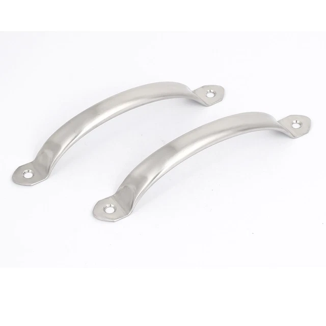 Cabinet Door Cupboard Chest Drawer 150mm Long Pull Handle Knob Silver Tone 2Pcs