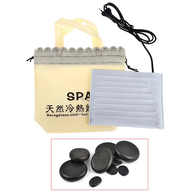 Hot Rocks Massaggio Pietre Scaldabagno Riscaldamento Sacchetto Elettrico Corpo Spa Dolore Rel*AH