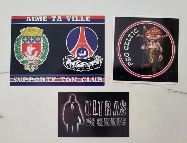 lot de 3 stickers Paris SG PSG FANS ON TOUR ULTRAS KOB