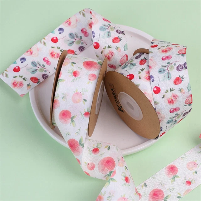 1 rollo 91 M rollo de cinta lavable vintage estampado de melocotón cinta de regalo 2