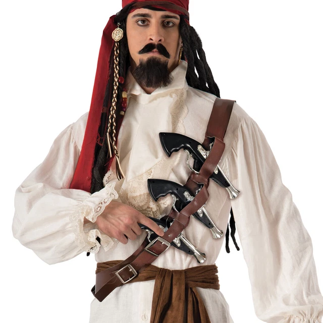 Faux Leather Pirate Belt Bondolier with Guns