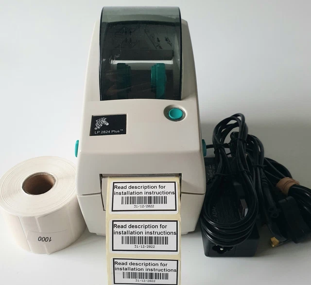 ZEBRA LP2824 PLUS Thermal Label Network Printer Charger Cables 2x1