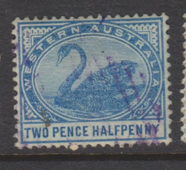 1885-1893 - WESTERN AUSTRALIA - 2½d.  BLUE SWAN - P14 - SG 97A - W630