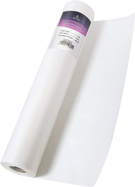Tritart Transparentpapier Rolle 40Cm X 50M 50G/M | Skizzenpapier Rolle | Schnitt