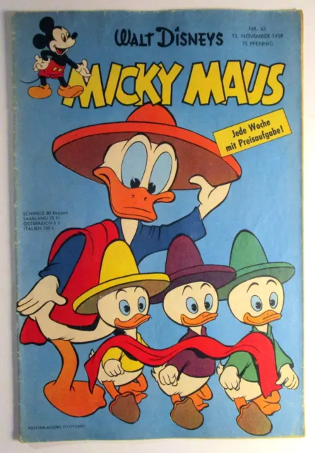 Micky Maus 1958 Heft 45 vom 15 November 1958 Walt Disney Original Ehapa Verlag