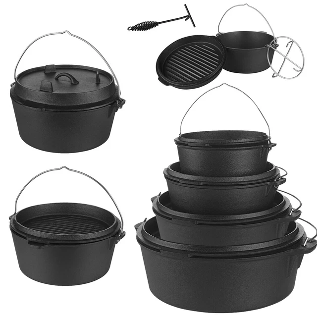 Dutch Oven Feuertopf Gusstopf Kochtopf Gusseisen Potjie Camping Kochgeschirr