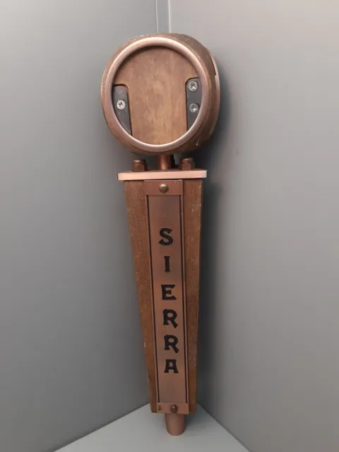 SIERRA 12" dark wood w/ metal details /round knob top great condition