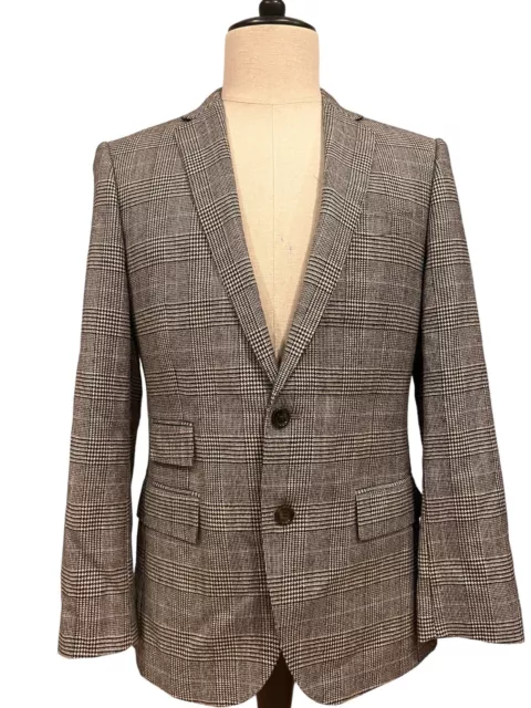 J CREW Blazer Moon Wool Houndstooth Tweed Jacket coat  Size 38S / Very Nice!