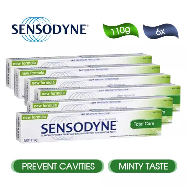 6x Sensodyne Daily Care protection tooth paste 110g minty taste prevent cavities