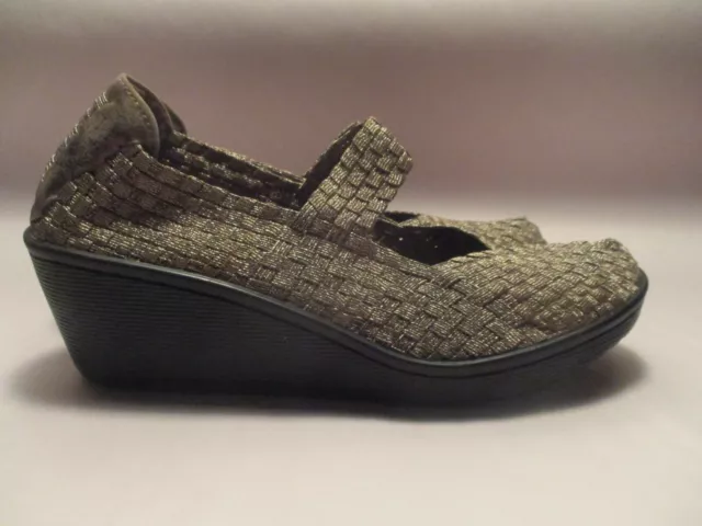 Bare Traps Ursala Womens 8.5M Bronze Woven Wedge Heel Slip on Comfort Pumps