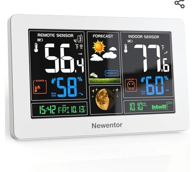 NEWENTOR WEATHER STATION Wireless Indoor Outdoor Thermometer, Atomic