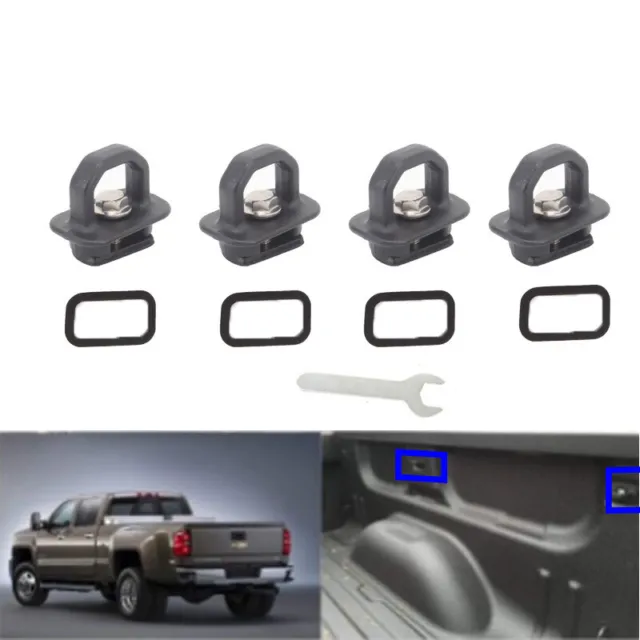 4 Sets Tie Down Truck Bed Side Wall Anchors Fit For Chevy Silverado GMC Sierra