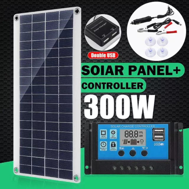 12V 300W Solar Panel Kit Mono Fixed Carava 40A Controller Charging USB