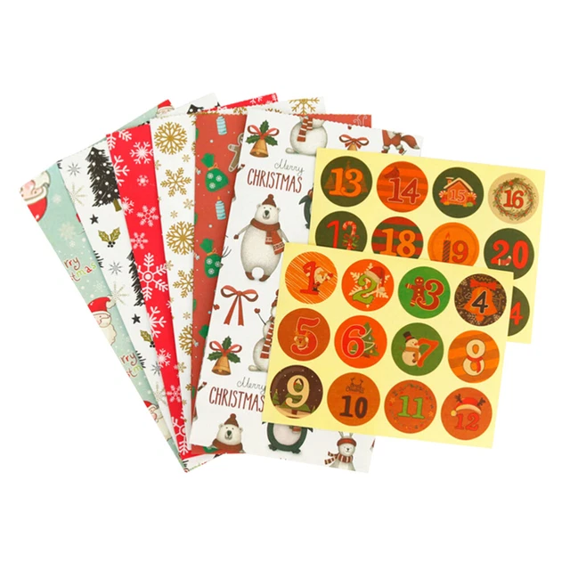 Bolsa de regalo Navidad trato regalo bolsas de regalo pegatinas bolsa de dulces 24 juegos