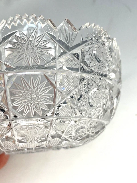 Two American Brilliant Cut Glass Crystal 6" & 4 1/2" Bowls 6