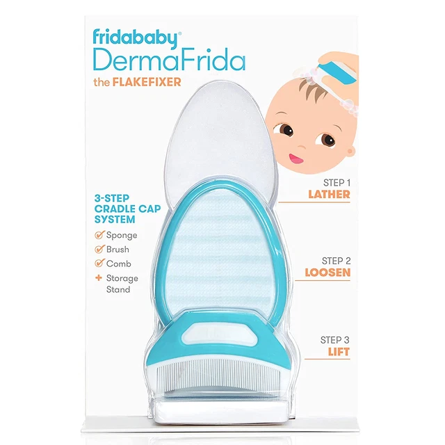 Frida Baby the 3-Step Cradle Cap System | Dermafrida the Flakefixer | Sponge, Br