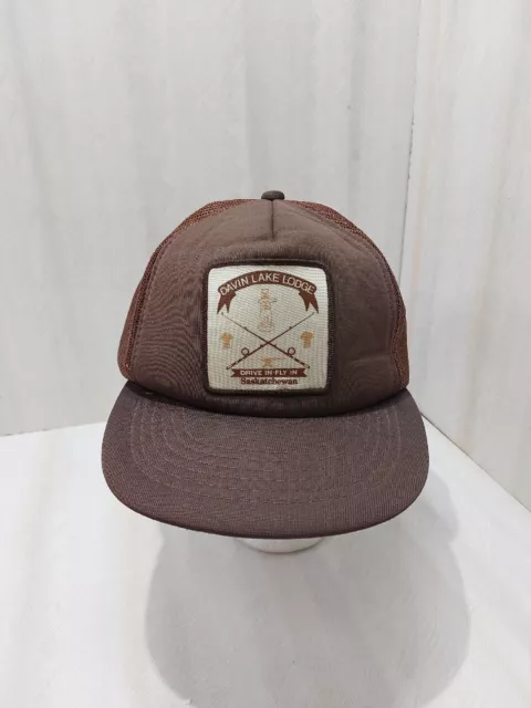 Vtg Davin Lake Lake Lodge Drive In Fly In Saskatchewan Snapback Hat Young-An