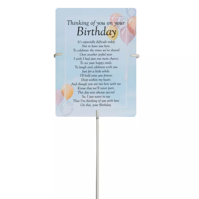 Birthday Waterproof Graveside Memorial Card and Weatherproof 30cm card Holder