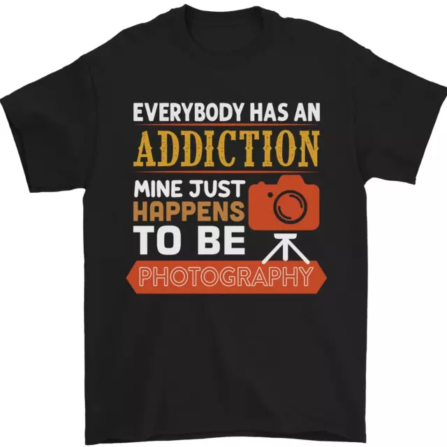 Photography Addiction Funny Photographer Mens T-Shirt 100% Cotton