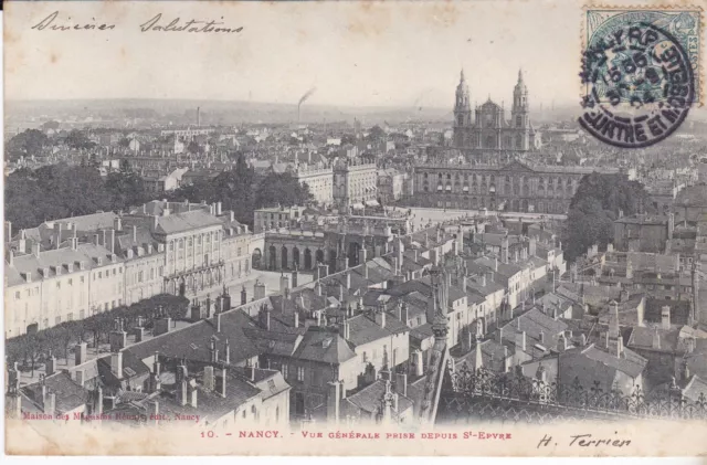 Cpa Nancy General View Taken From St Epvre