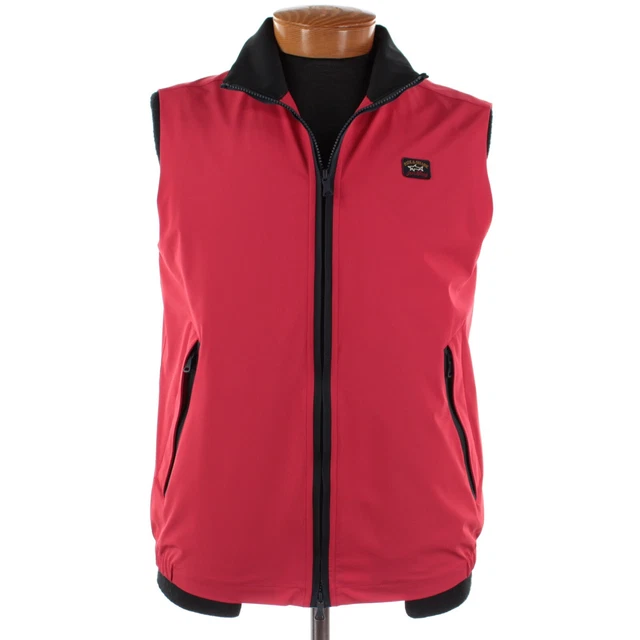 Paul & Shark NWT Typhoon 20000 Full-Zip Vest Size Medium In Red Polyester Blend