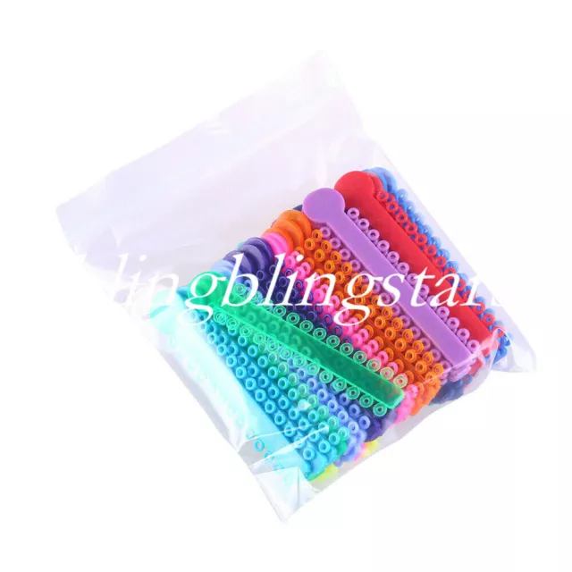 10 Packs Dental Orthodontic Ligature Ties Elastic Rubber Bands Mixed Color