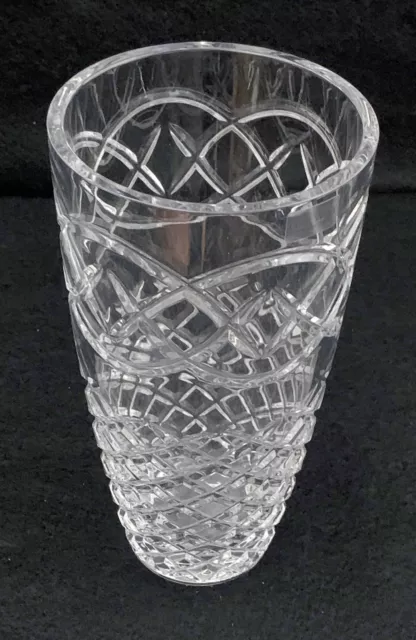 Galway 24% Leaded Irish Crystal 8" Tall Vase Celtic Band Pattern