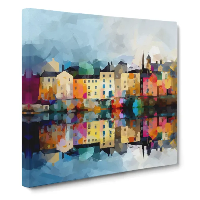 City Of Galway Abstract Art No.1 Canvas Wall Art Print Framed Picture Home Decor