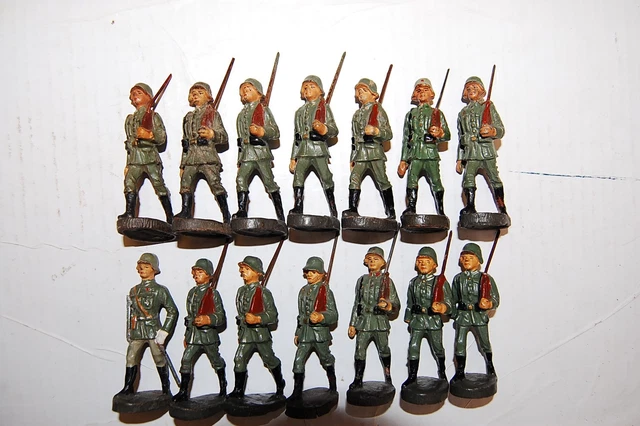Échelle D'assaut Elastolin Hausser - Soldats 70 Mm, Artillerie Ancienne