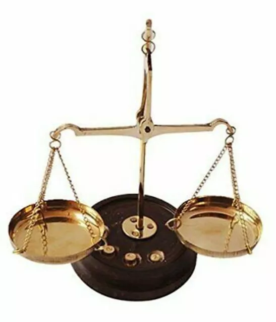 Lovely 7" Brass Weighing Scale Balance Tarazu wts Handicraft COLLECTIBLE Home