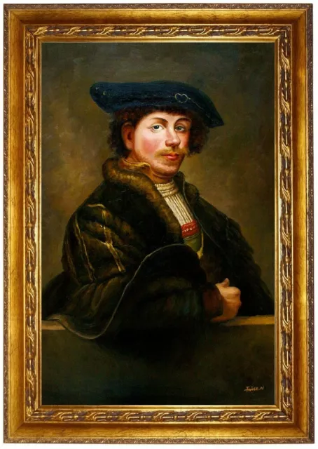 Gemälde,Portrait v. Rembrandt Harmenszoon,Ölbild,ÖLGEMÄLDE,HANDGEMALT F:60x90cm
