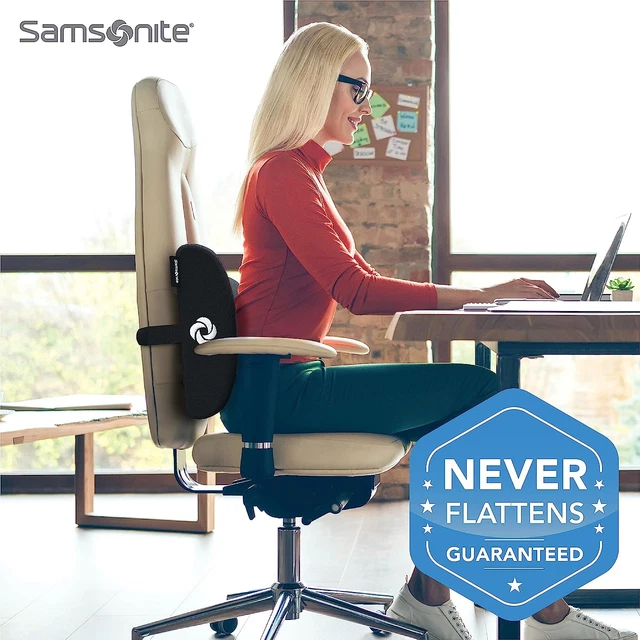 SAMSONITE Lumbar Support Pillow for Office Chair and Car Seat, Perfectly Balance 3
