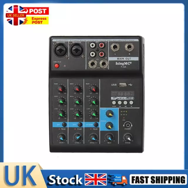 Wireless 4-channel Audio Mixer Bluetooth-compatible USB Sound Mixing (EU) Hot