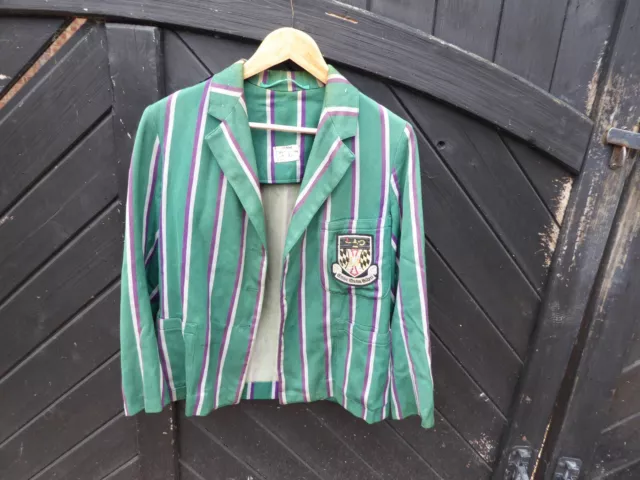 Blazer scolastico anni '50. Blazer barca a righe. Distintivo blazer Bedford College