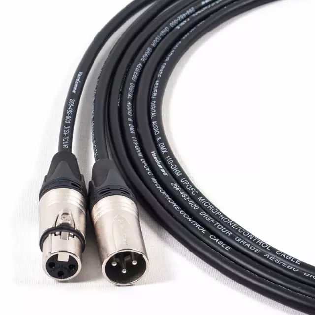 DMX 3 Pin XLR to XLR Van Damme Lead. Stage Lighting Control Cable. Neutrik.