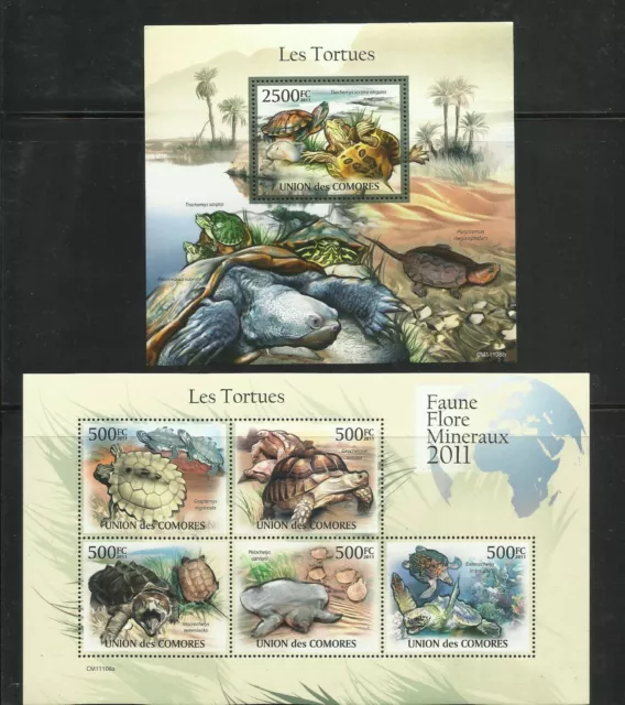 Comores BF** MNH  YT2160/64+BF300  tortues tortuga tortoise  schildkroye