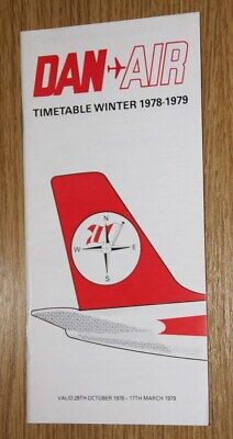 Dan Air London Uk Airline Timetable. Valid For Winter 1978-1979