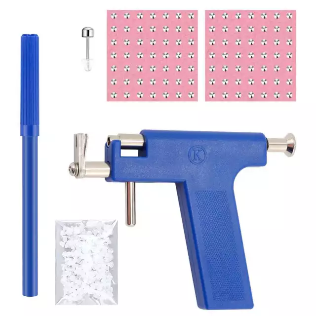 98 PIEZAS Kit de herramientas profesional de orejas perforadoras cuerpo nariz ombligo conjunto joyería EE. UU.