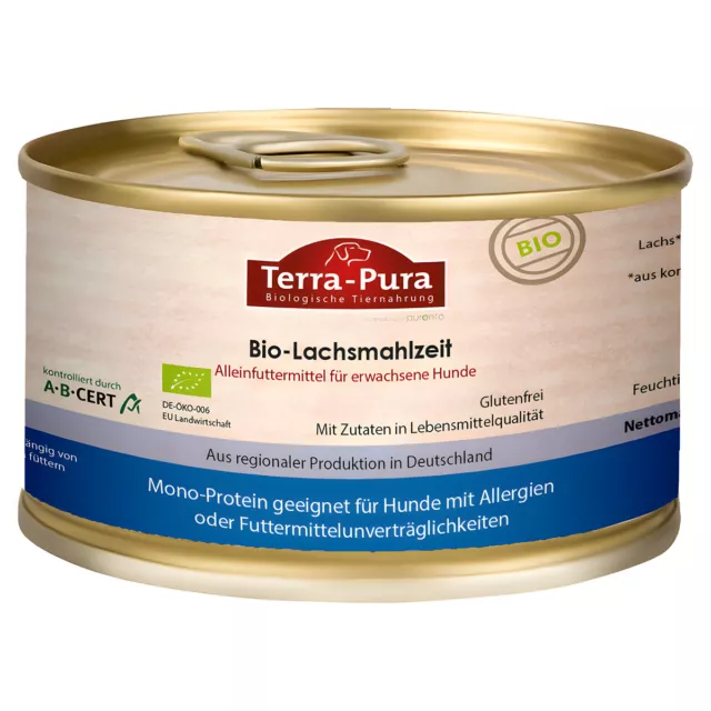 Terra-Pura Bio-Lachsmahlzeit 190G, Comida para Perros, Nuevo