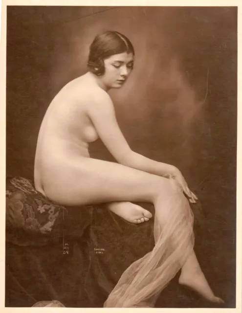 "Photo d'art Julien Mandel  Jeune femme nue/Nude  Tirage Sépia Ca 1925, Signée