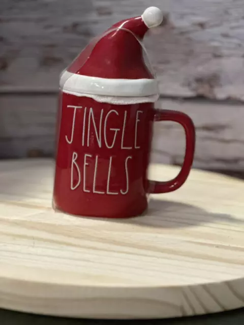 New Rae Dunn Holiday Christmas Santa " Jingle  Bells" Topper Mug