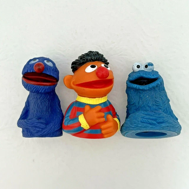 VINTAGE SESAME STREET Finger Puppets Bert & Ernie Muppets Inc. ce £3.32