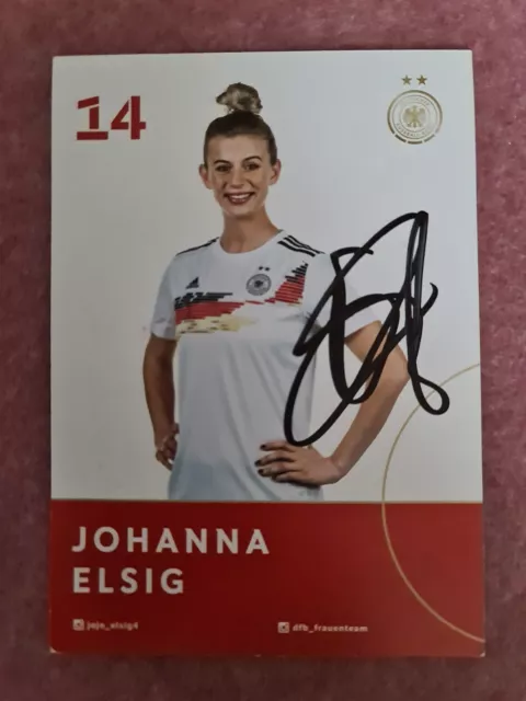 Johanna Elsig, DFB, Frauenfußball, Nationalmannschaft, original signierte Karte