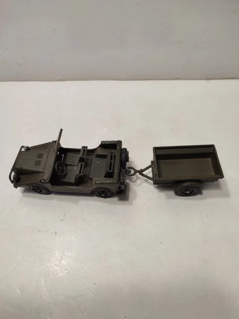 Solido 1/43 – Jeep Willys + Remorque – Vert – Militaire N°256 & 213 – Parfait état
