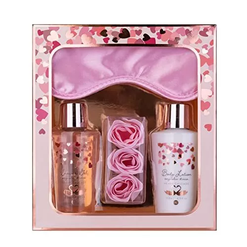 accentra - Geschenkset Frauen Heart Cascade - Beauty Set mit Schlafmaske, Dus...