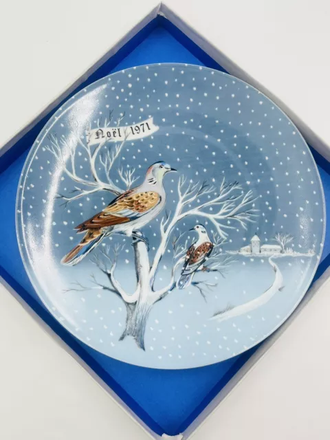 Haviland Limoges 12 Days of Christmas Plate 1971 TWO TURTLE DOVES - Signed